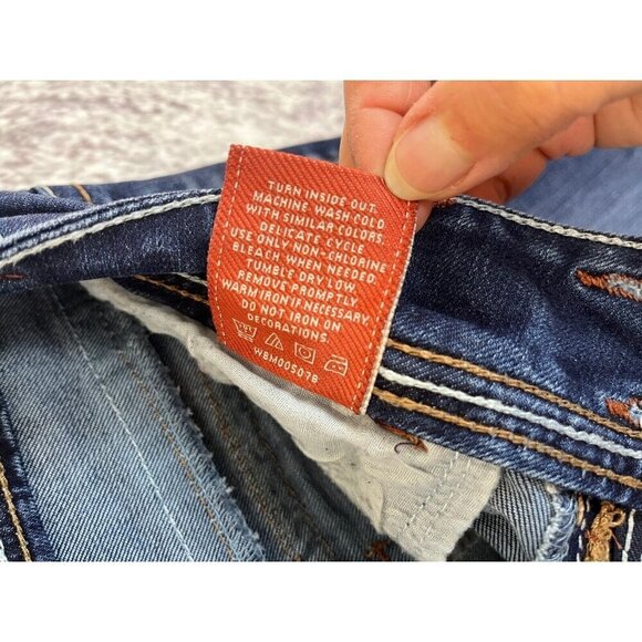 Wallflower Jeans Womens 1 Blue Flared Low Rise Embroidered Y2k Boho Angel Wings - Picture 13 of 14